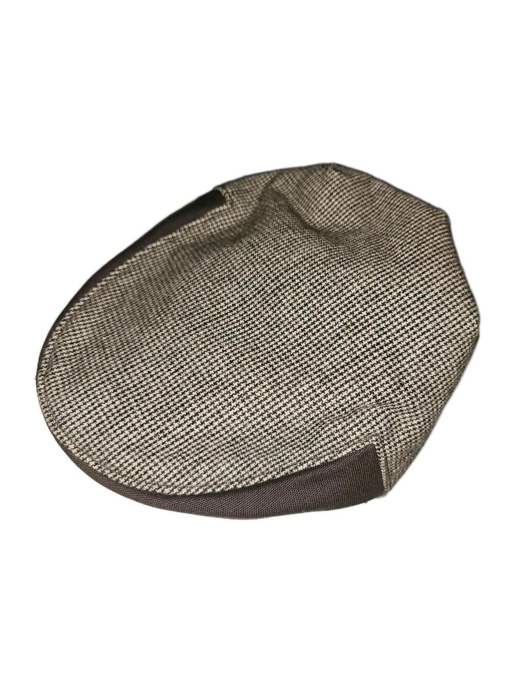 Goorin Bros Brown Newsboy Flat Cap Golf Hat Tweed Leather Wool Sm 2 Tone Lined